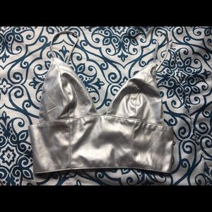 Silver Crop Top